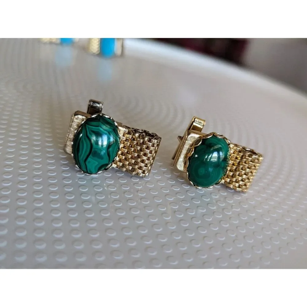 Vintage bundle of two mesh wrap around cuff links